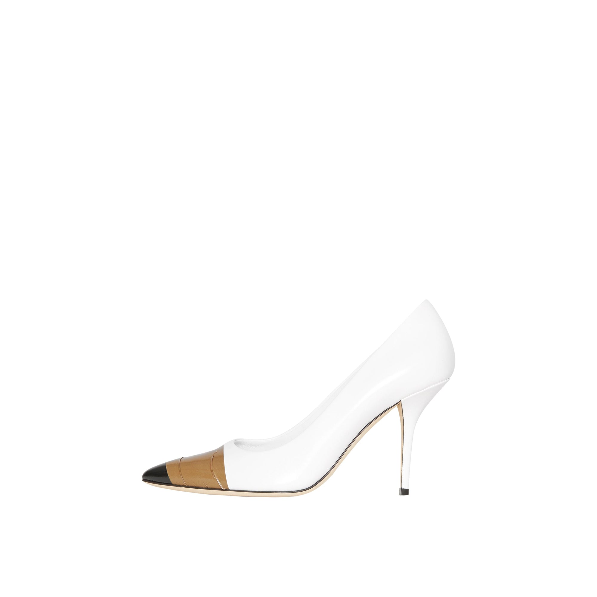 Escarpins en cuir avec ruban adhésif - Optic White & Black