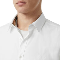 Chemise en popeline de coton extensible - White