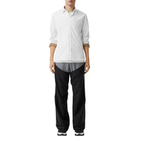 Chemise en popeline de coton extensible - White