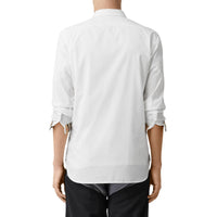 Chemise en popeline de coton extensible - White