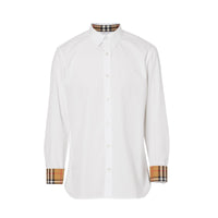Chemise en popeline de coton extensible - White