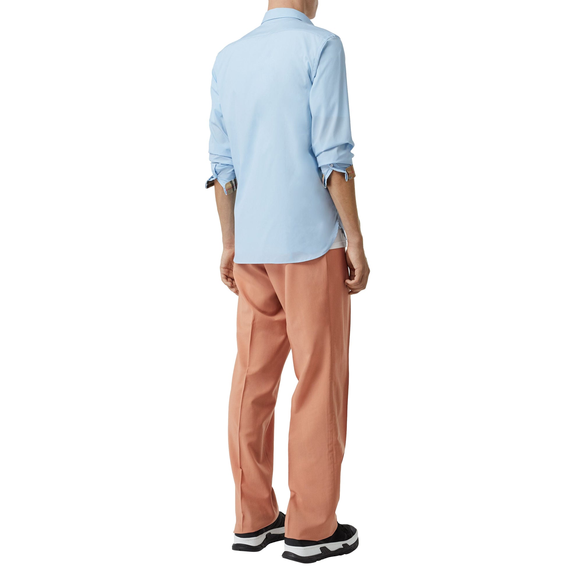 Chemise en popeline de coton extensible - Pale Blue
