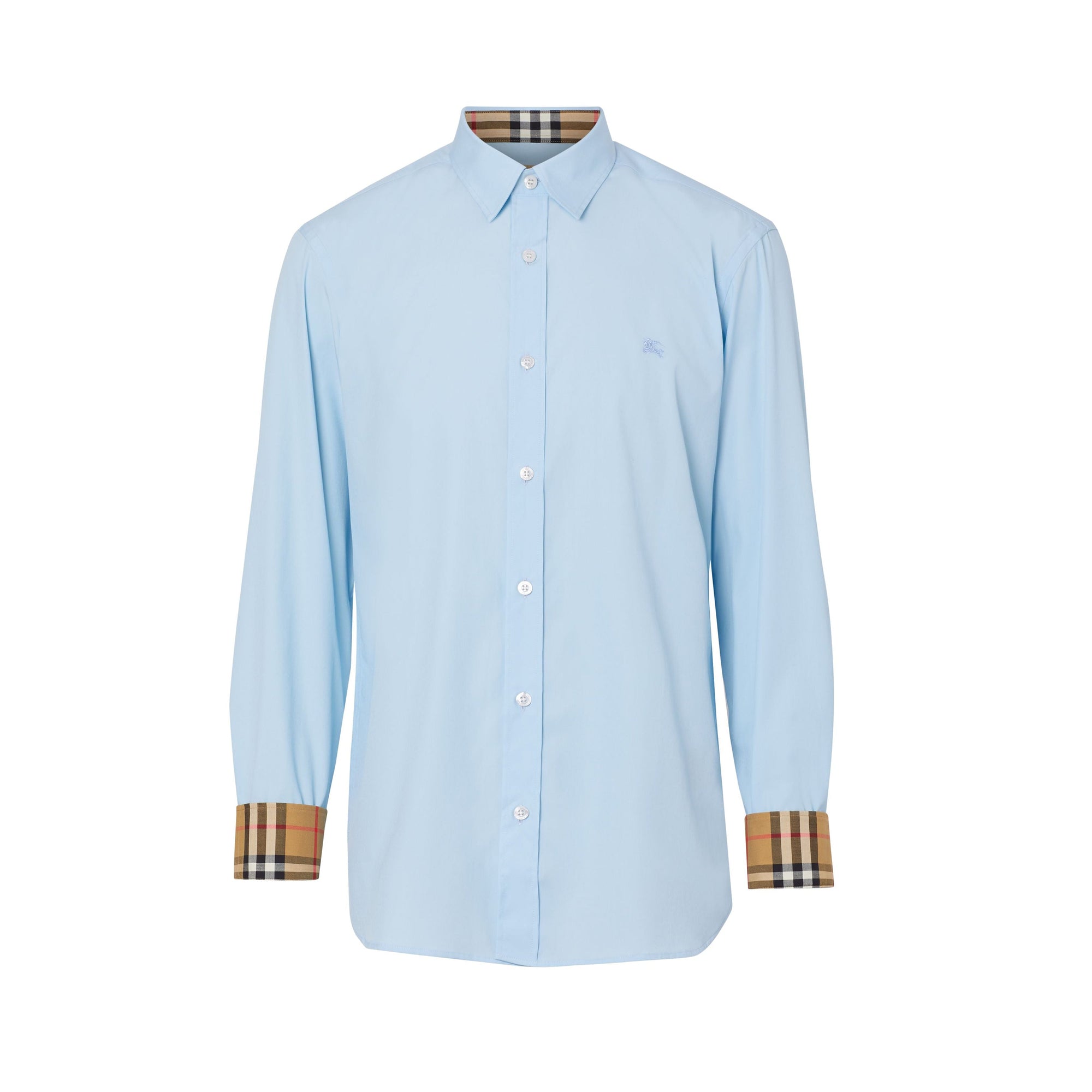 Chemise en popeline de coton extensible - Pale Blue