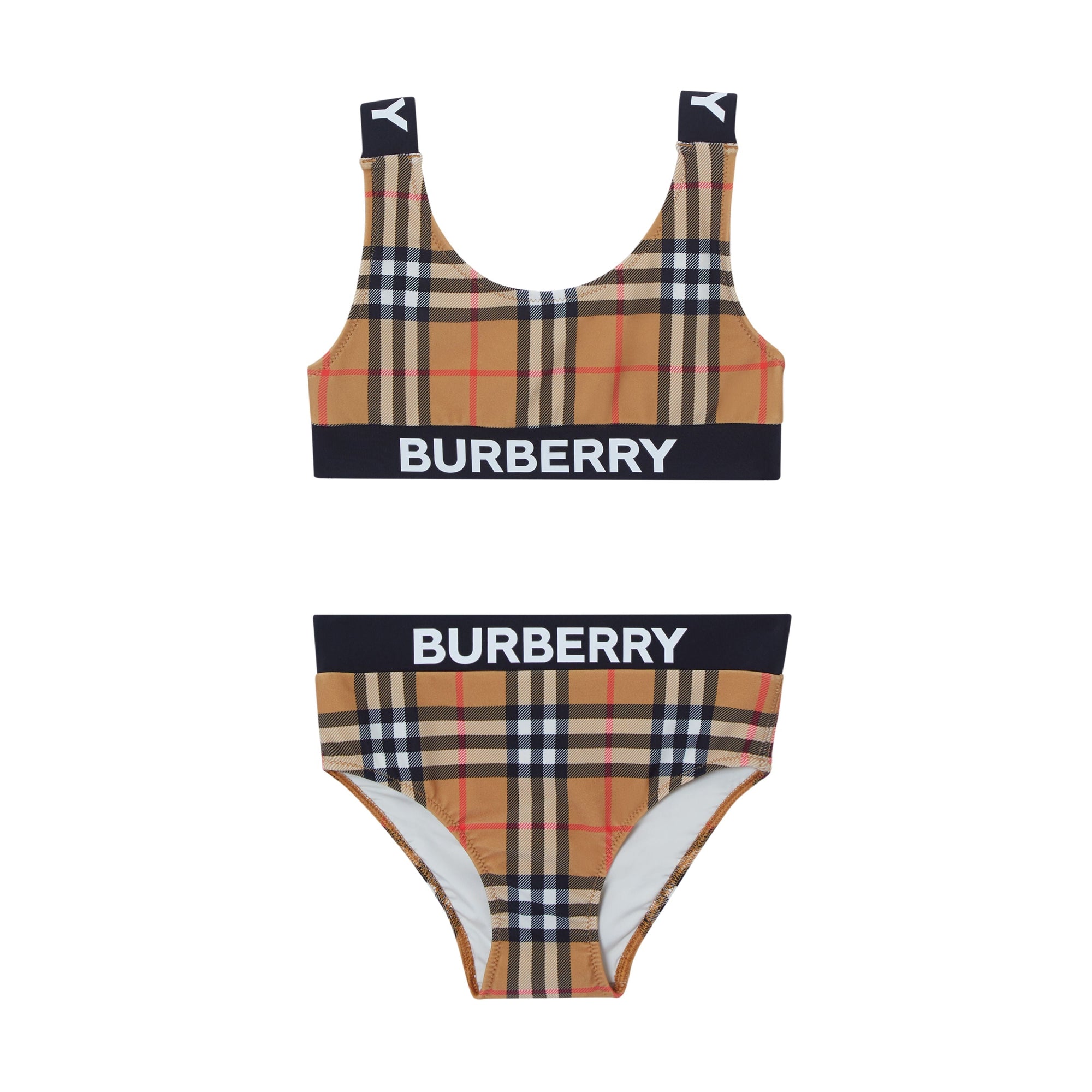 Bikini Vintage check avec logos - Antique Yellow