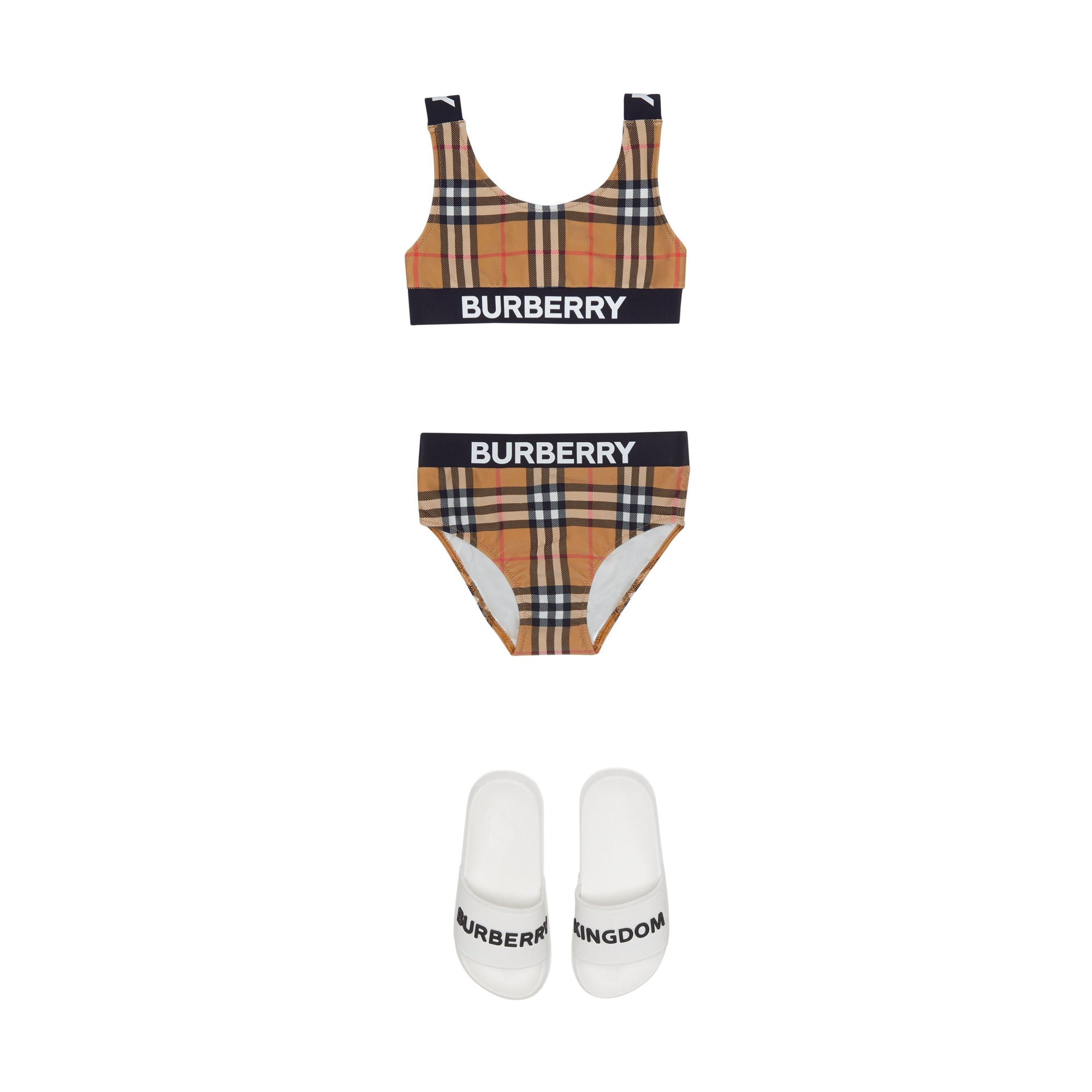 Bikini Vintage check avec logos - Antique Yellow