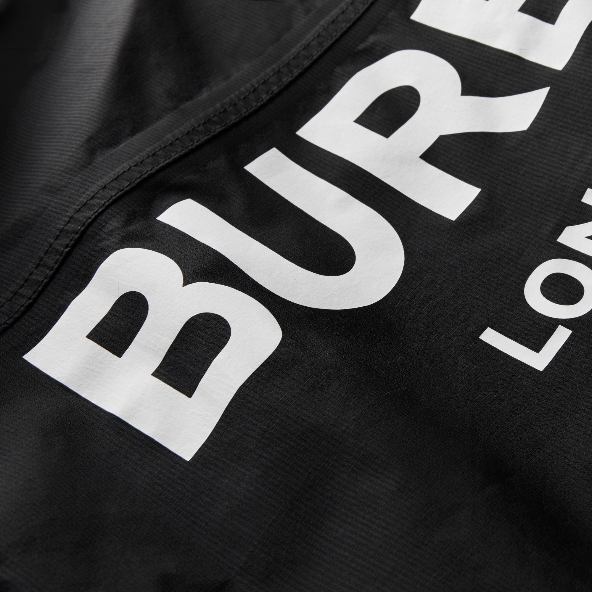Veste à capuche en nylon léger avec logo - Black