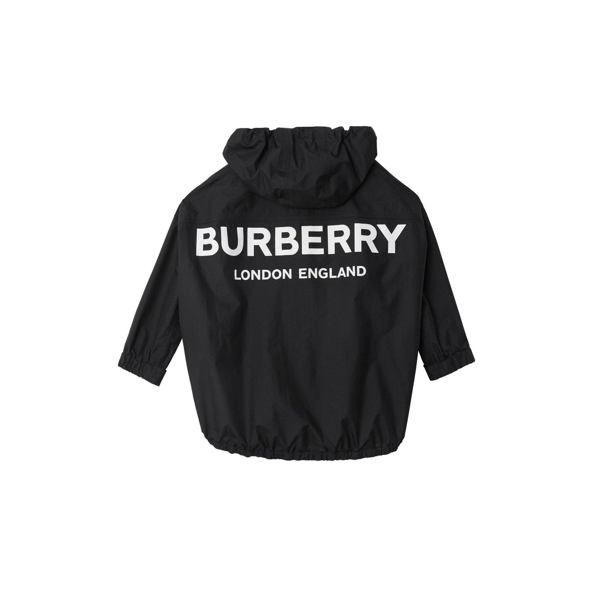 Veste à capuche en nylon léger avec logo - Black