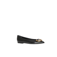 Chaussures plates The D-ring en cuir - Black & Gold