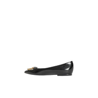 Chaussures plates The D-ring en cuir - Black & Gold