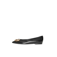 Chaussures plates The D-ring en cuir - Black & Gold