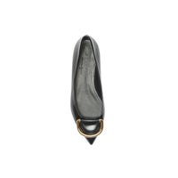 Chaussures plates The D-ring en cuir - Black & Gold