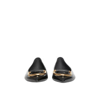 Chaussures plates The D-ring en cuir - Black & Gold