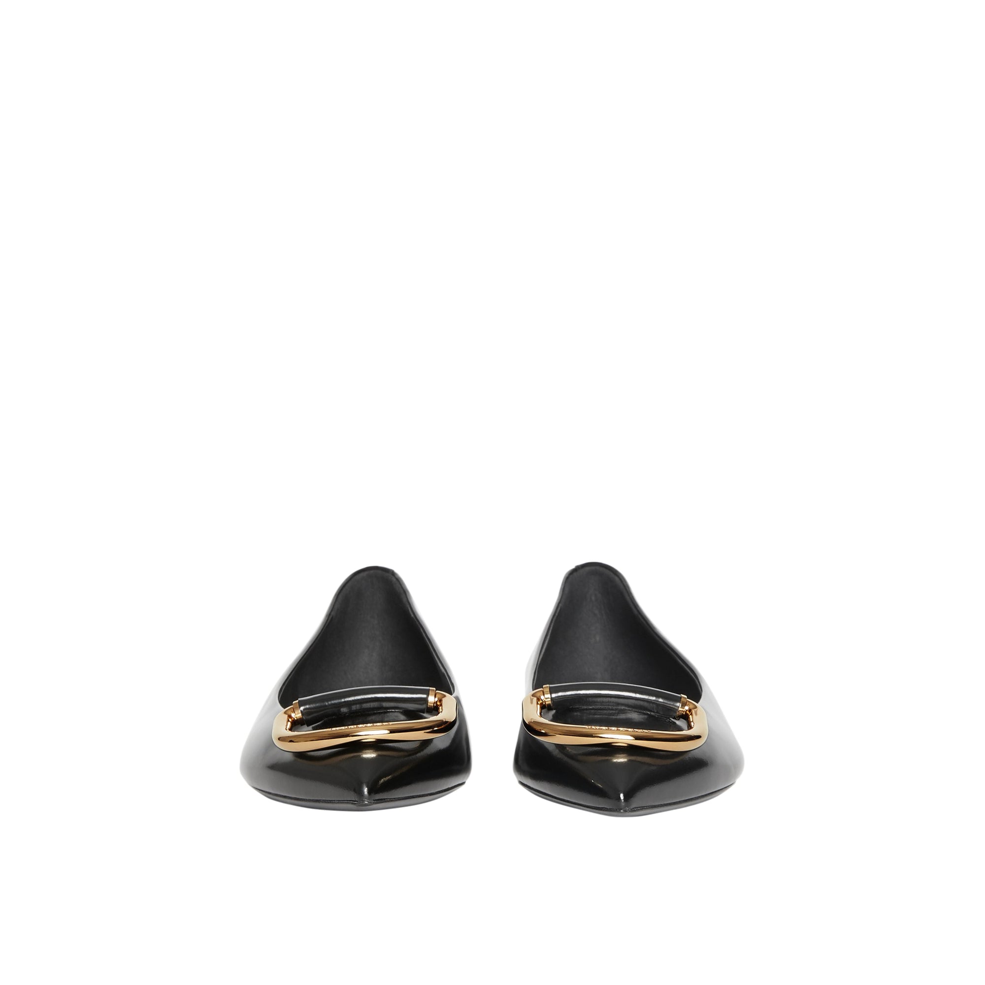 Chaussures plates The D-ring en cuir - Black & Gold