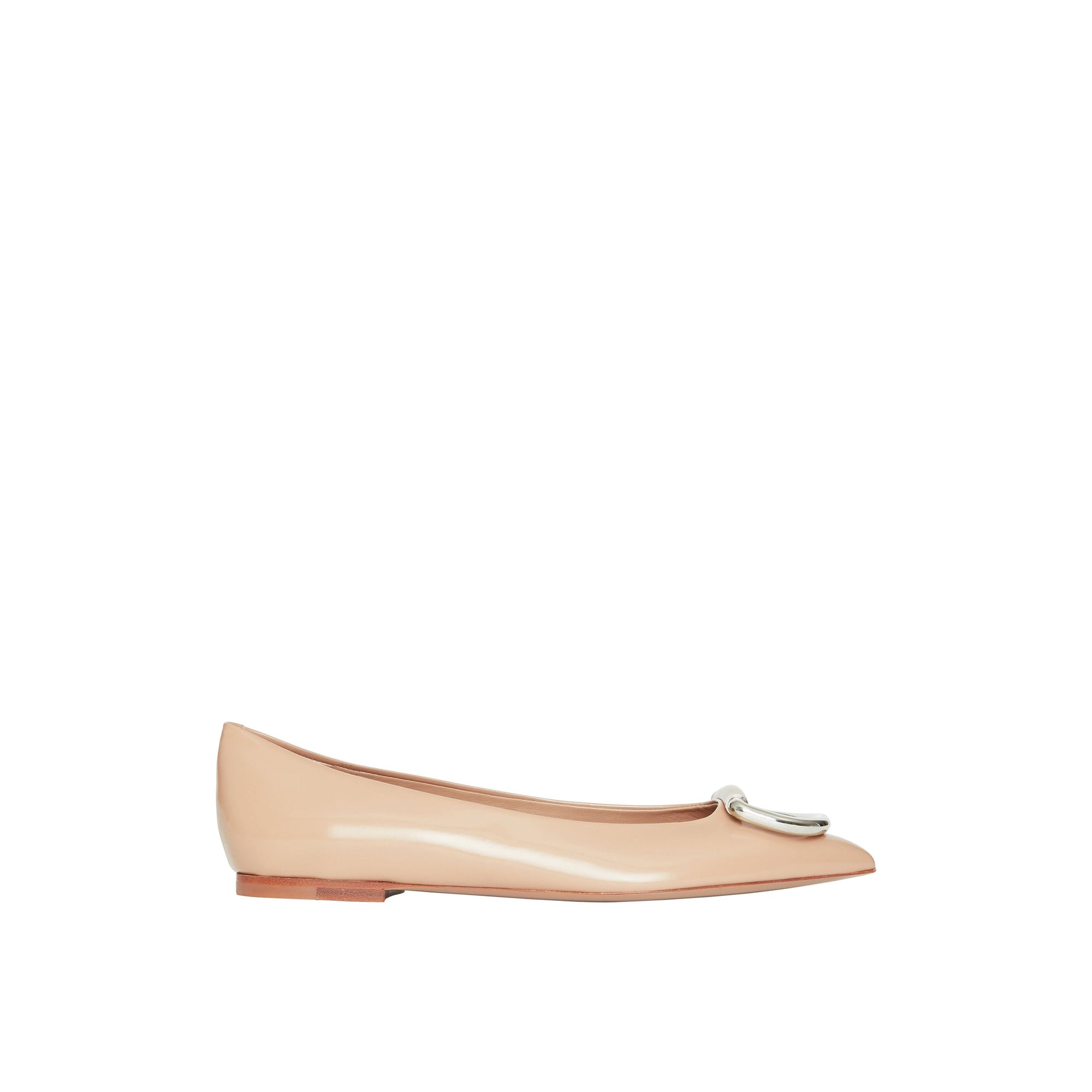 Chaussures plates The D-ring en cuir - Nude Blush