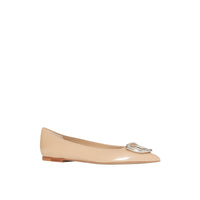 Chaussures plates The D-ring en cuir - Nude Blush
