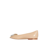 Chaussures plates The D-ring en cuir - Nude Blush