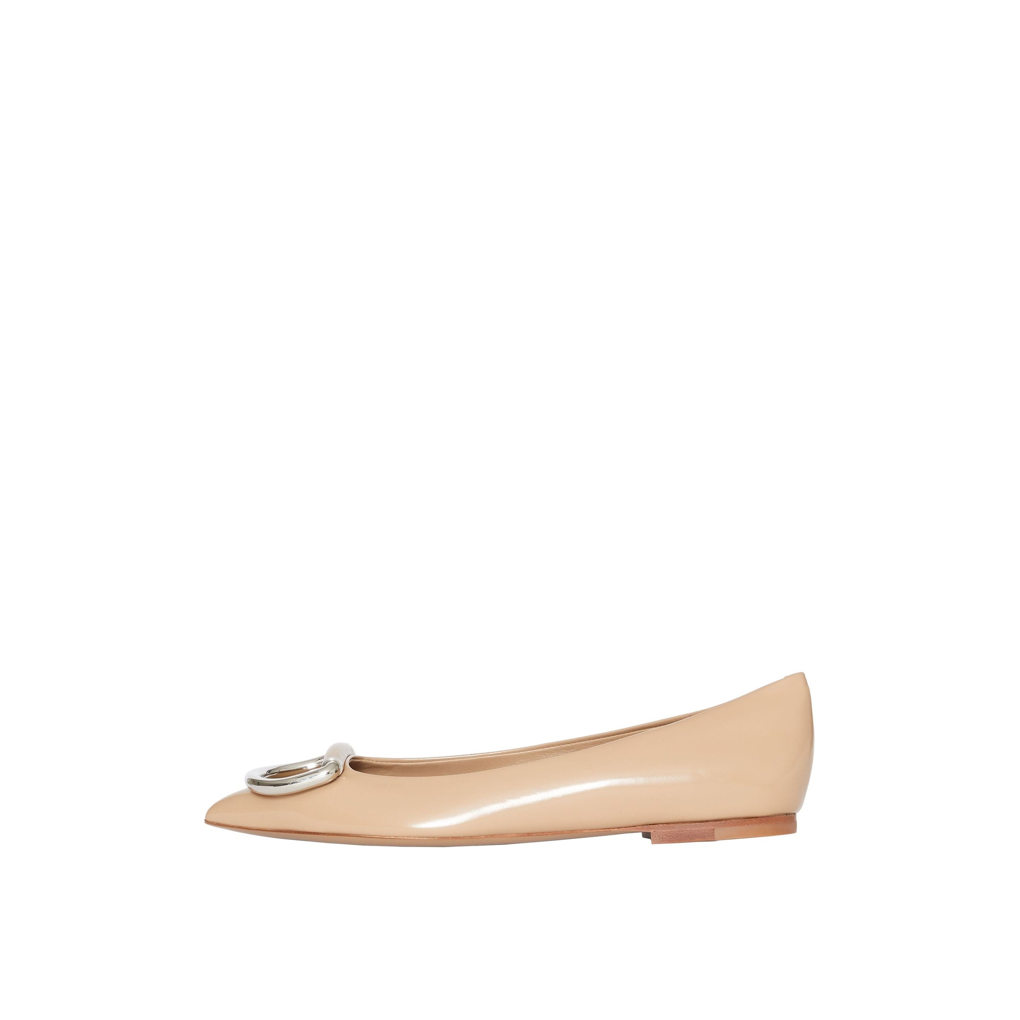 Chaussures plates The D-ring en cuir - Nude Blush