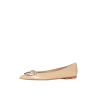 Chaussures plates The D-ring en cuir - Nude Blush