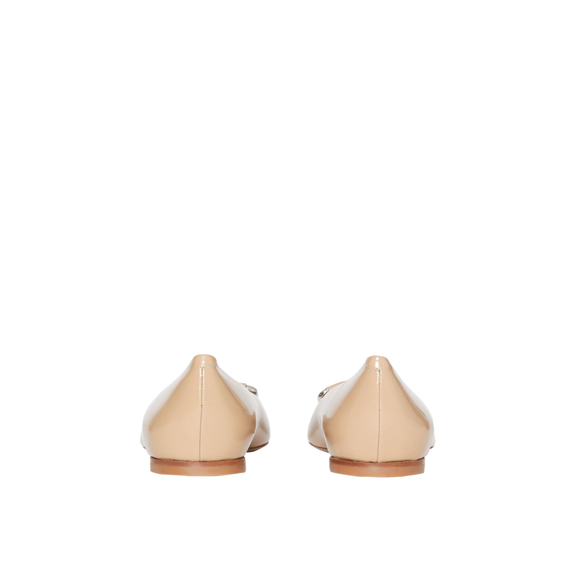 Chaussures plates The D-ring en cuir - Nude Blush