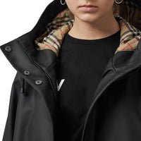 Manteau à capuche caoutchouté avec logo - Black & White