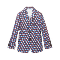 Blazer en coton à imprimé géométrique - Mineral Blue Pattern