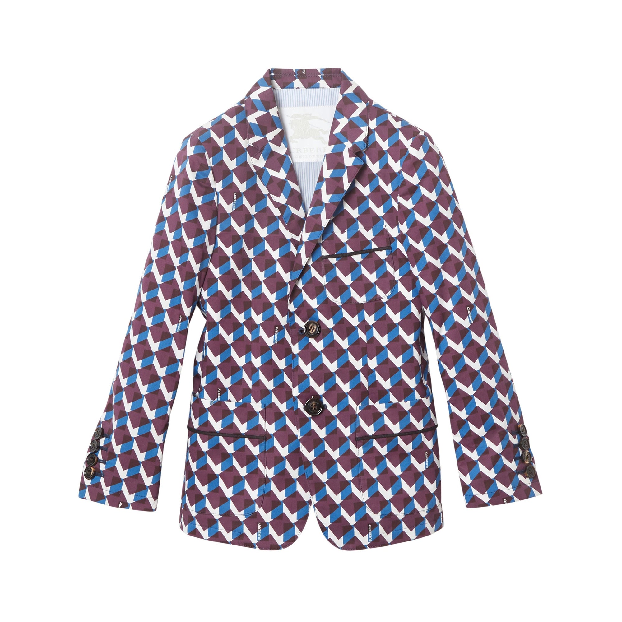 Blazer en coton à imprimé géométrique - Mineral Blue Pattern