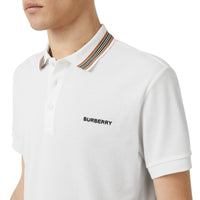 Polo en piqué de coton à rayures iconiques - White