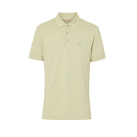 Polo en coton avec patte de boutonnage à motif check - Pale Apple Green