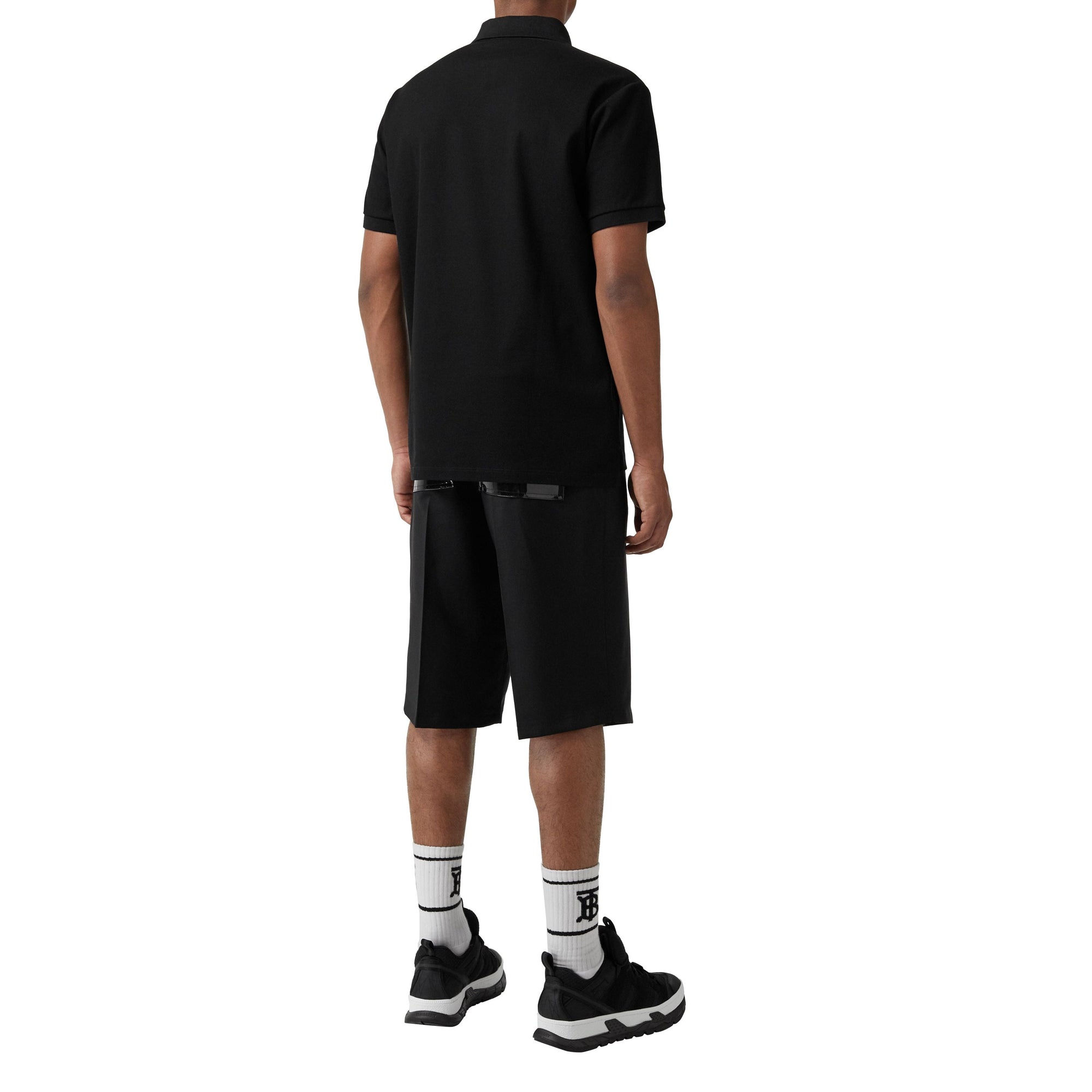 Polo en piqué de coton avec logo - Black