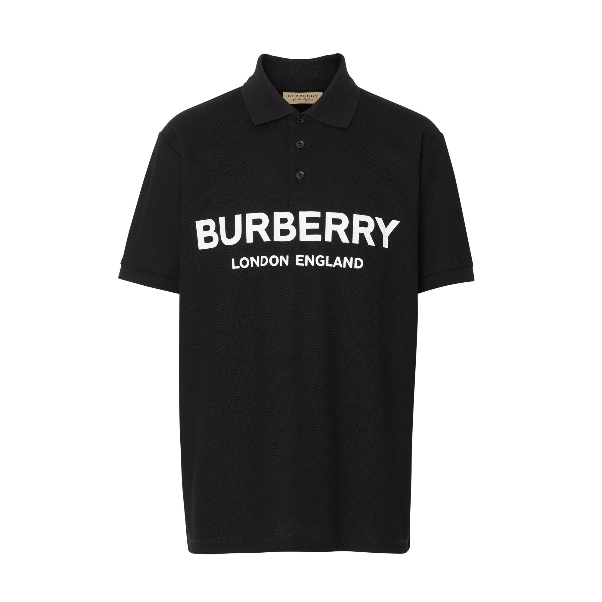 Polo en piqué de coton avec logo - Black