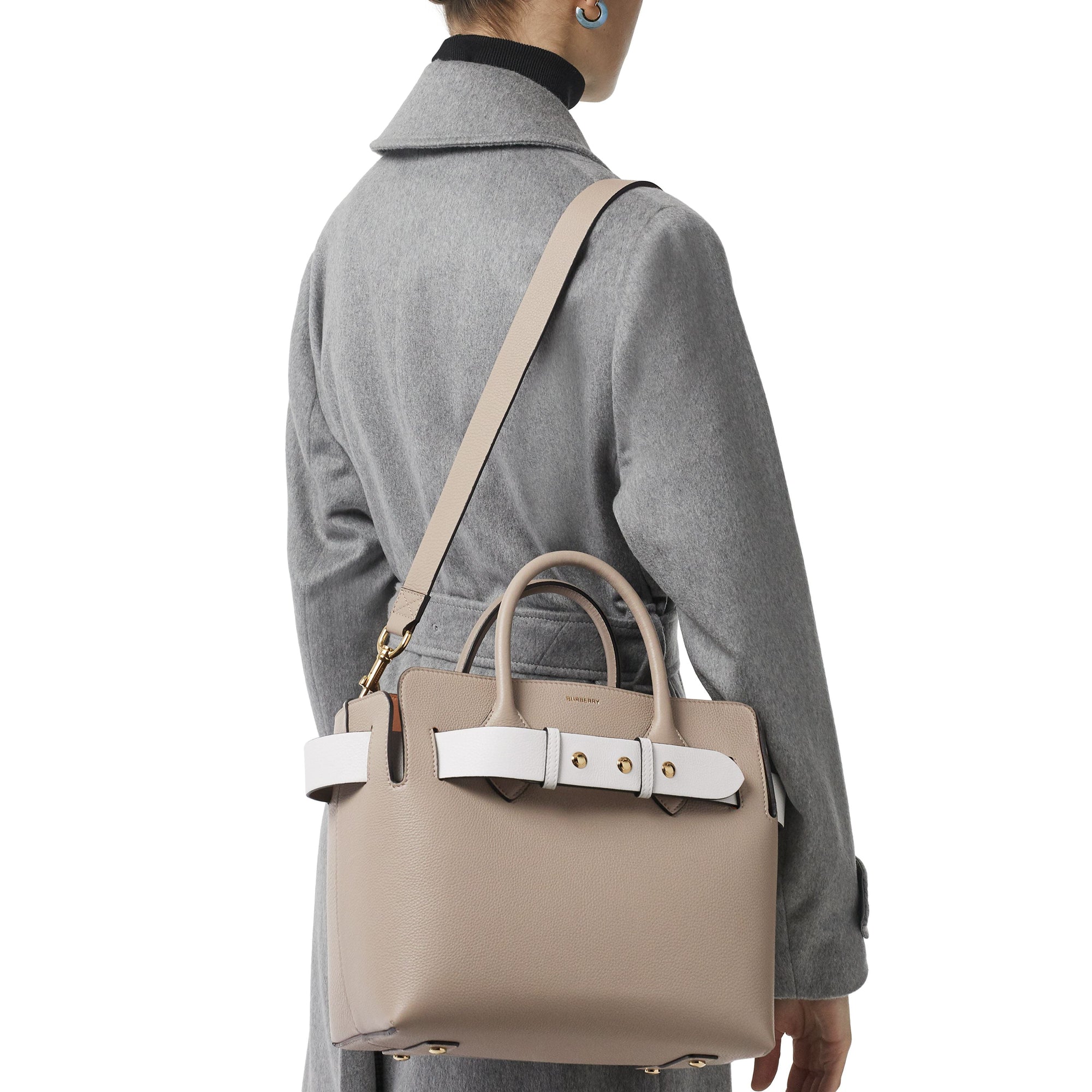 Petit sac The Belt en cuir tricolore à triple pression - Mineral Grey