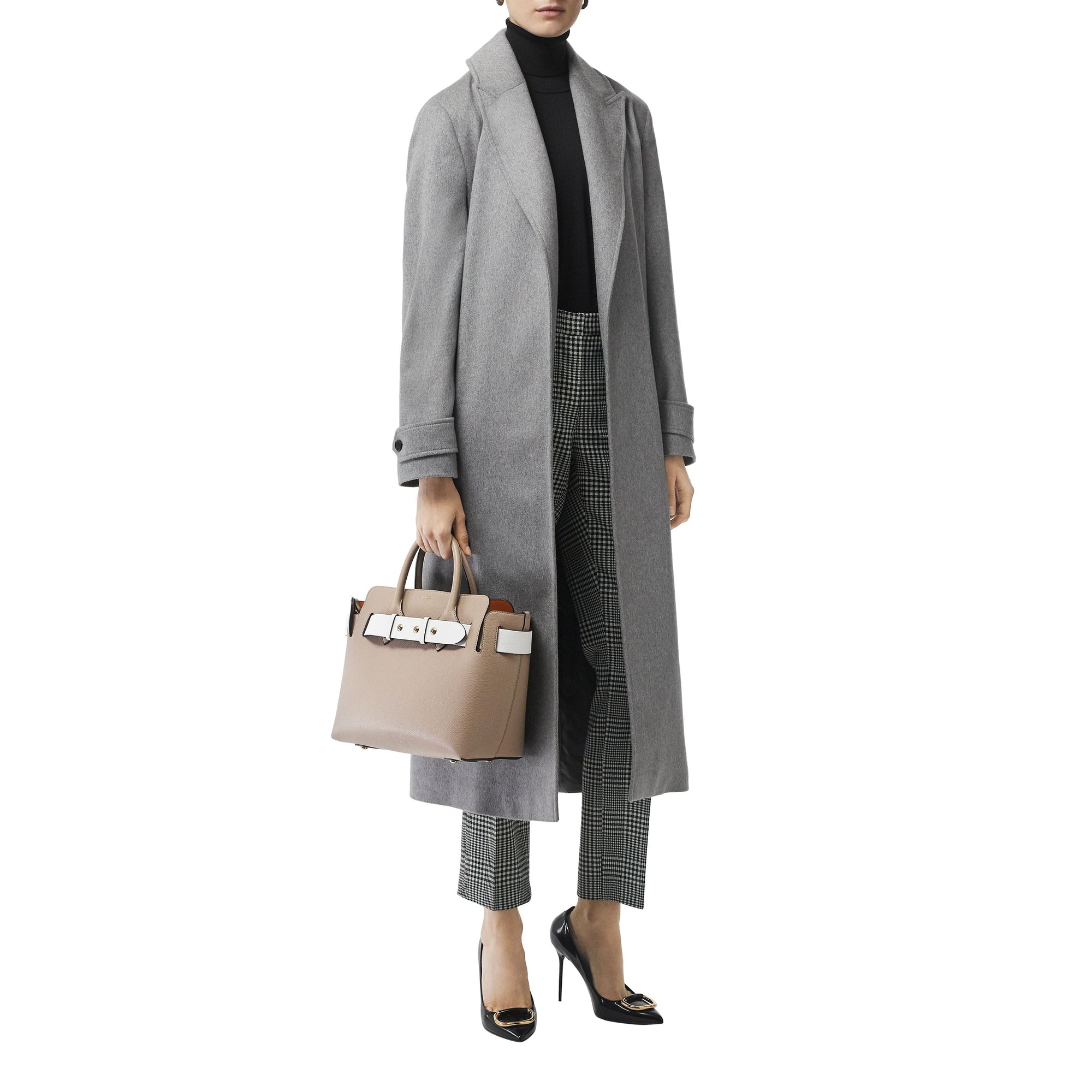Petit sac The Belt en cuir tricolore à triple pression - Mineral Grey