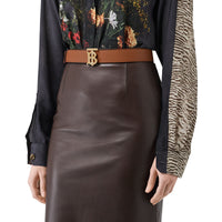 Ceinture réversible en cuir Monogram - Black & Malt Brown