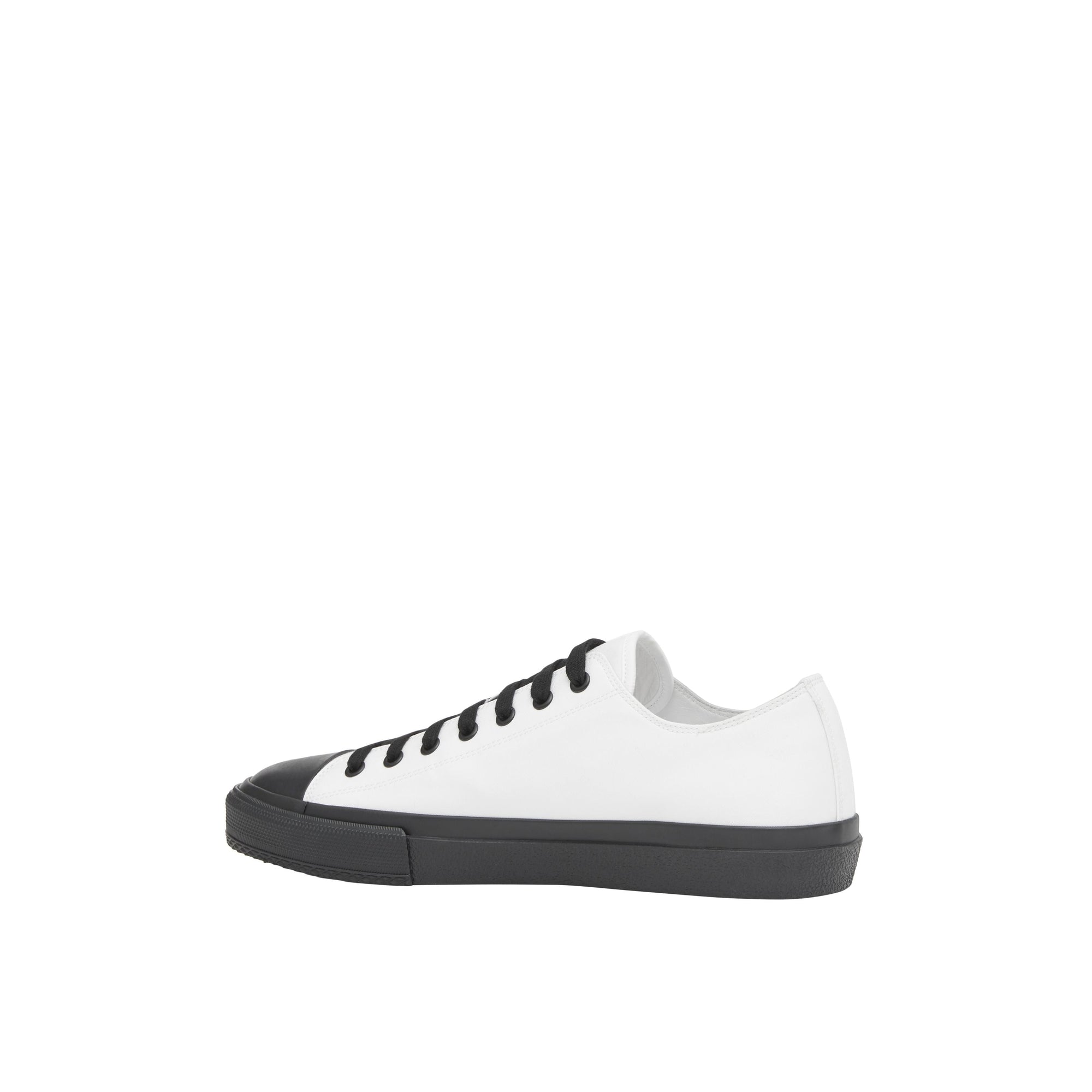 Sneakers en gabardine de coton bicolore avec logo - Optic White & Black