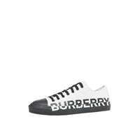 Sneakers en gabardine de coton bicolore avec logo - Optic White & Black