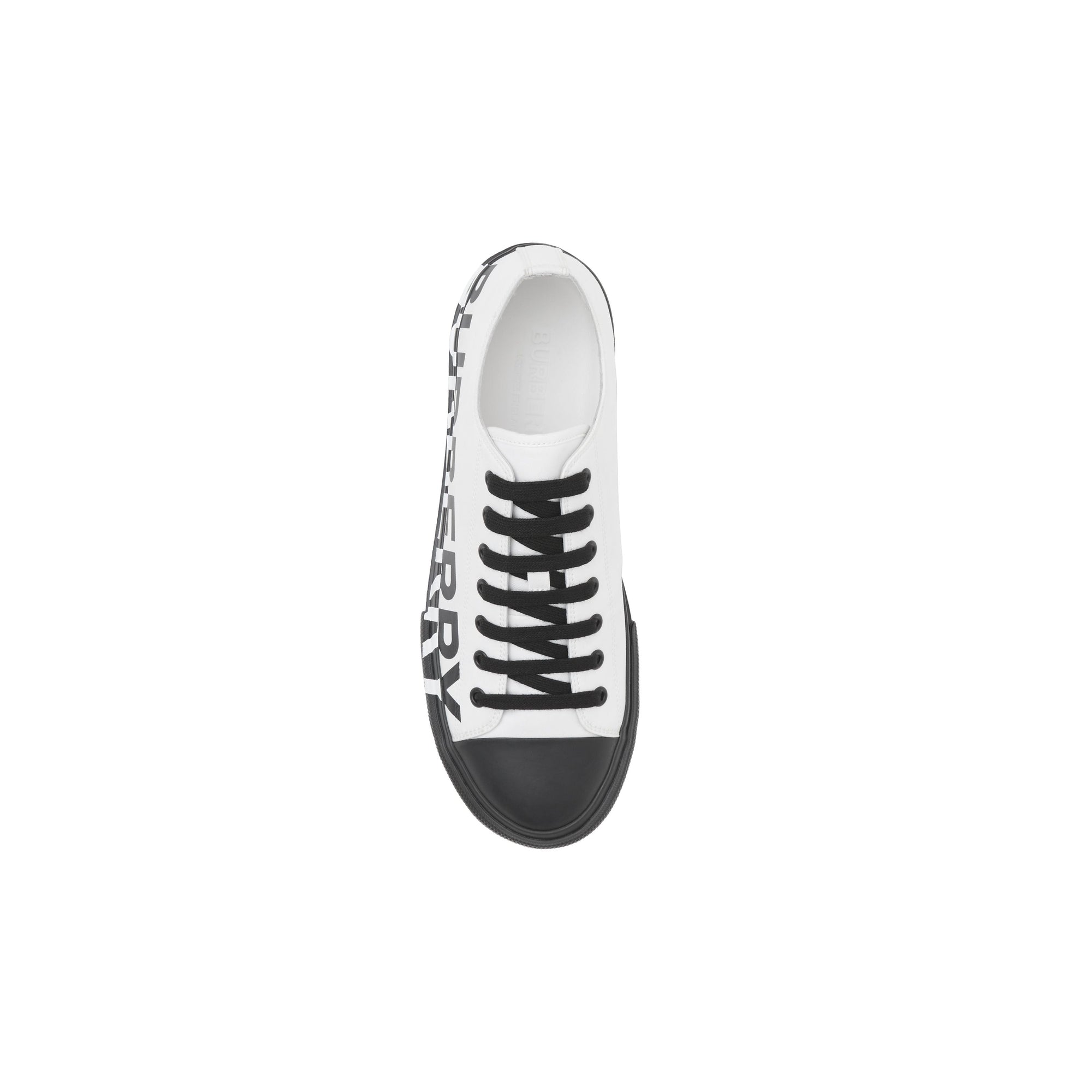 Sneakers en gabardine de coton bicolore avec logo - Optic White & Black