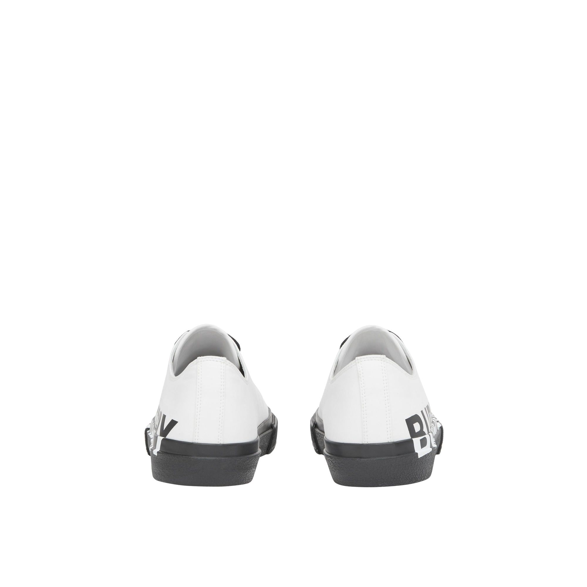 Sneakers en gabardine de coton bicolore avec logo - Optic White & Black