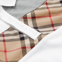 Polo en coton avec Vintage check - White