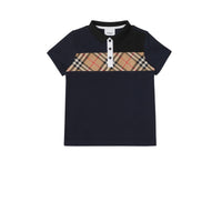 Polo en coton avec Vintage check - Navy