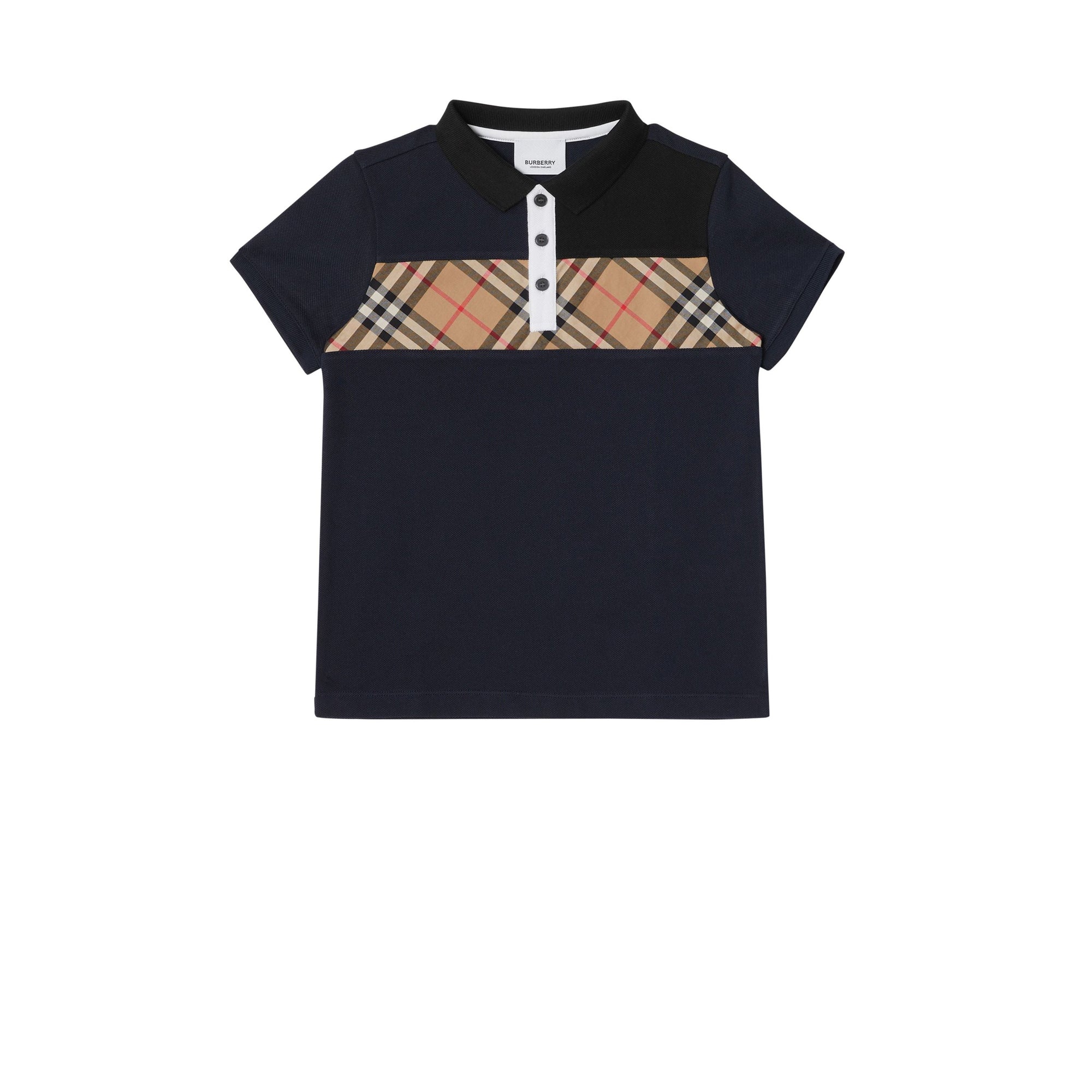 Polo en coton avec Vintage check - Navy