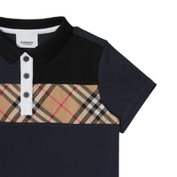 Polo en coton avec Vintage check - Navy