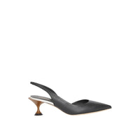 Escarpins en cuir à talon ouvert - Black