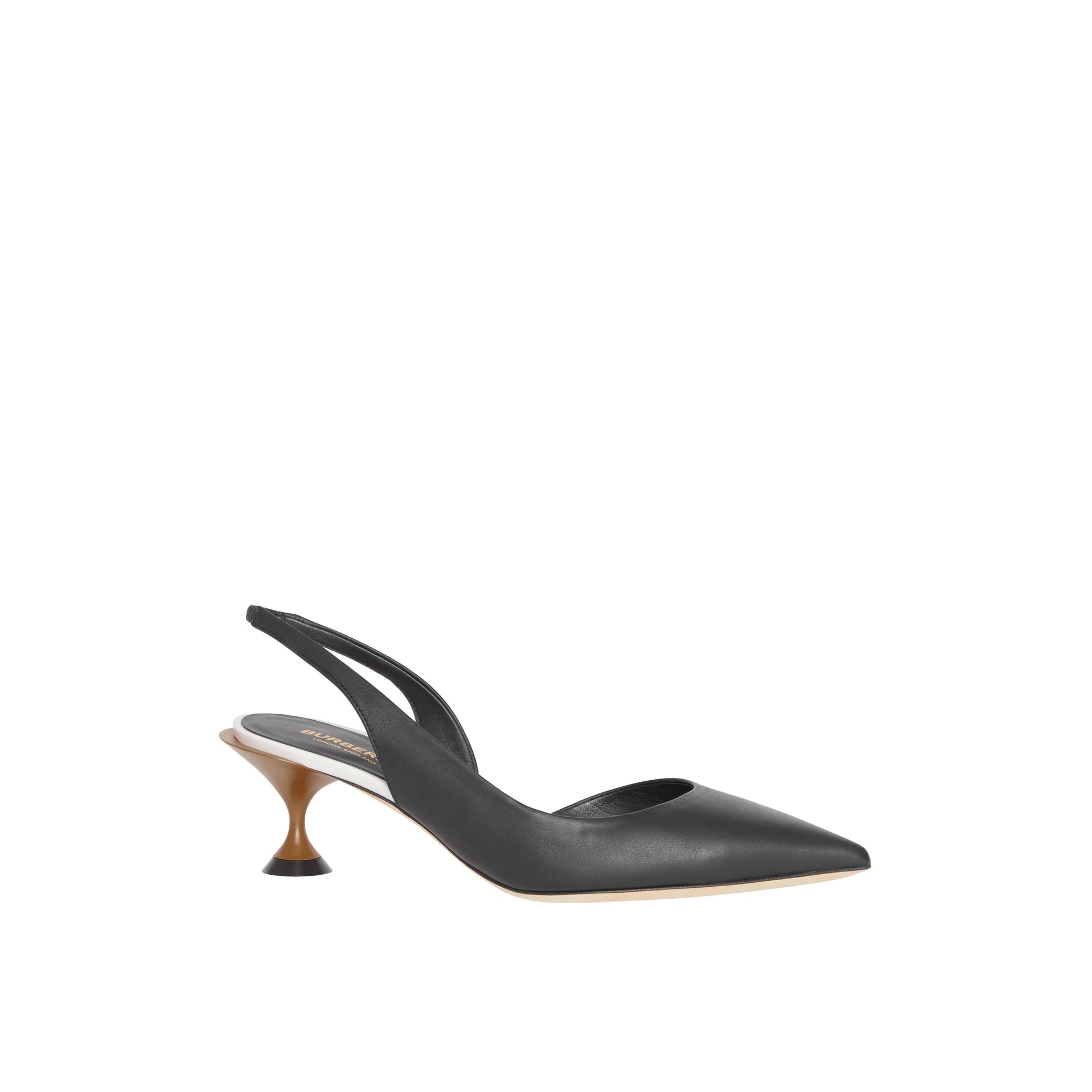 Escarpins en cuir à talon ouvert - Black