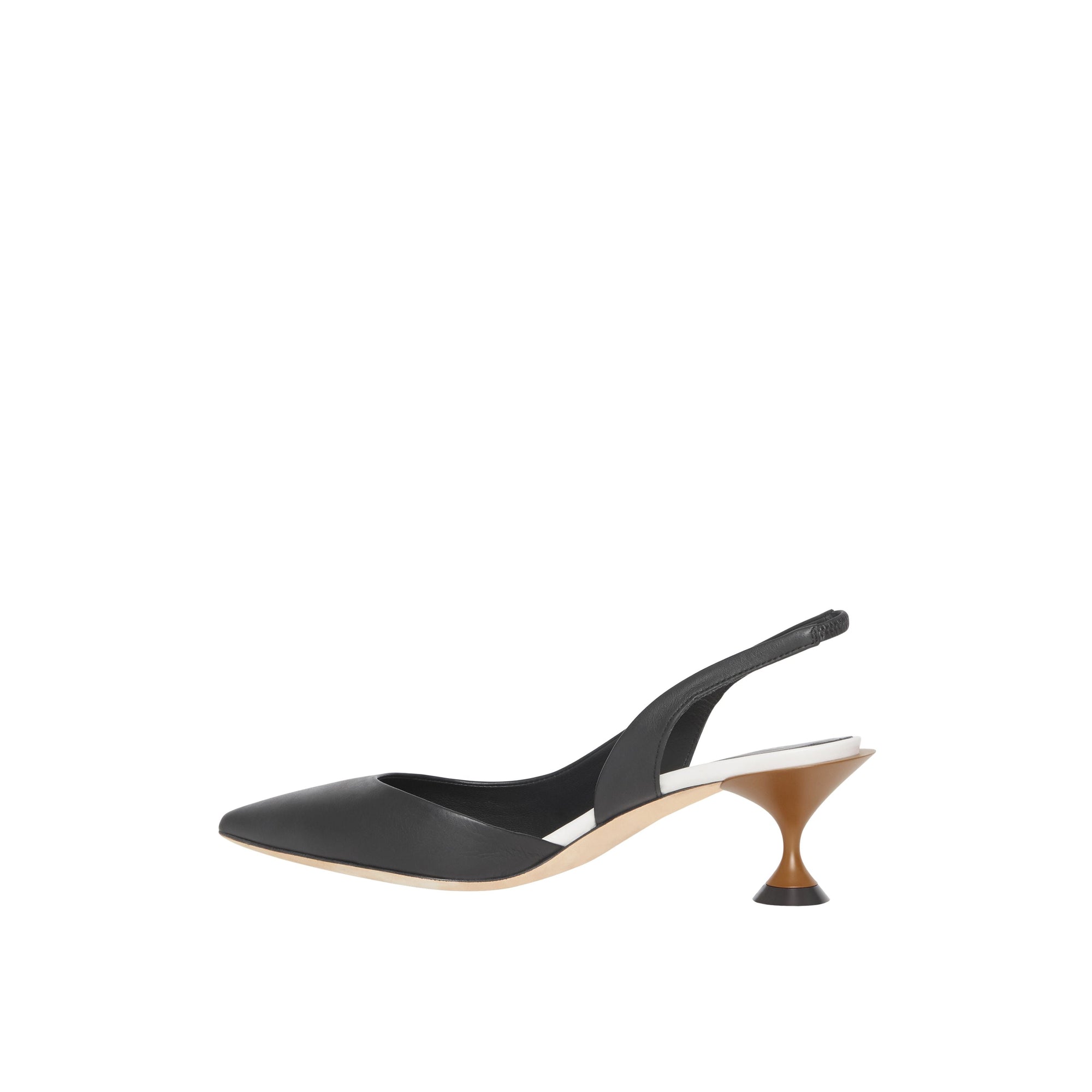Escarpins en cuir à talon ouvert - Black