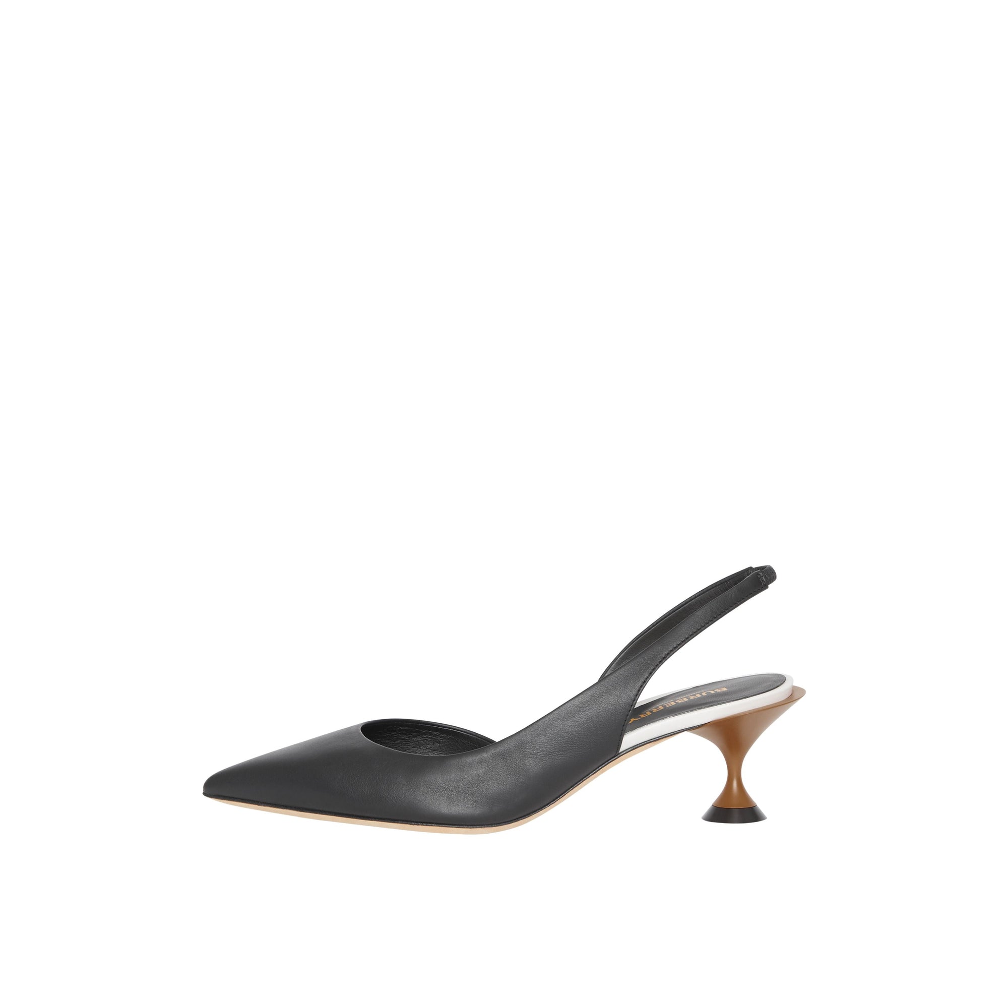 Escarpins en cuir à talon ouvert - Black