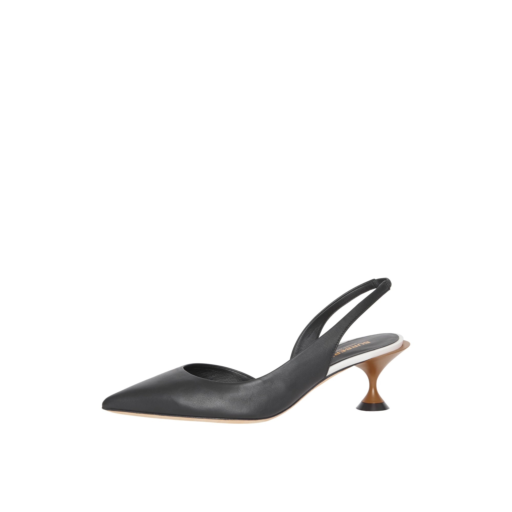 Escarpins en cuir à talon ouvert - Black