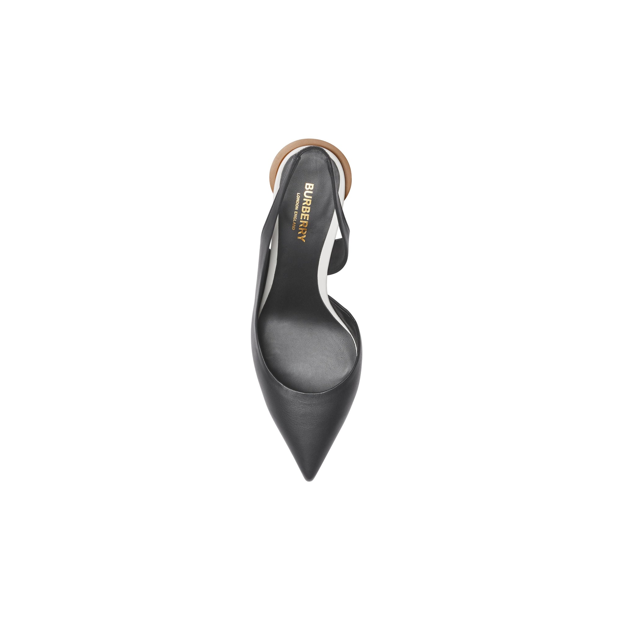 Escarpins en cuir à talon ouvert - Black