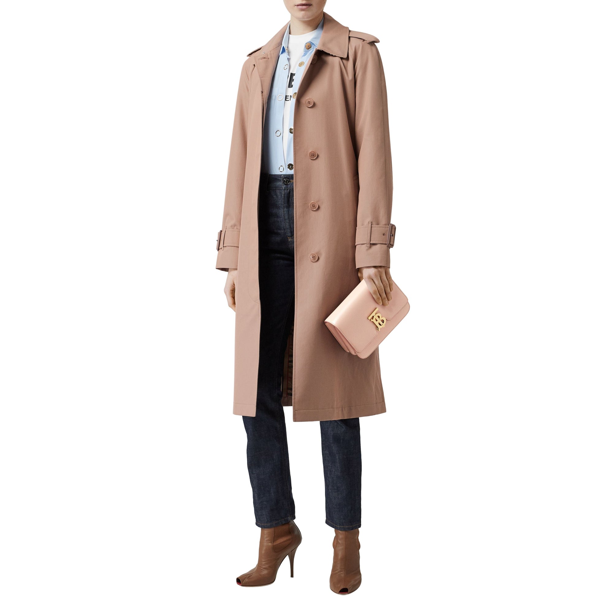 Petit sac TB en cuir - Rose Beige