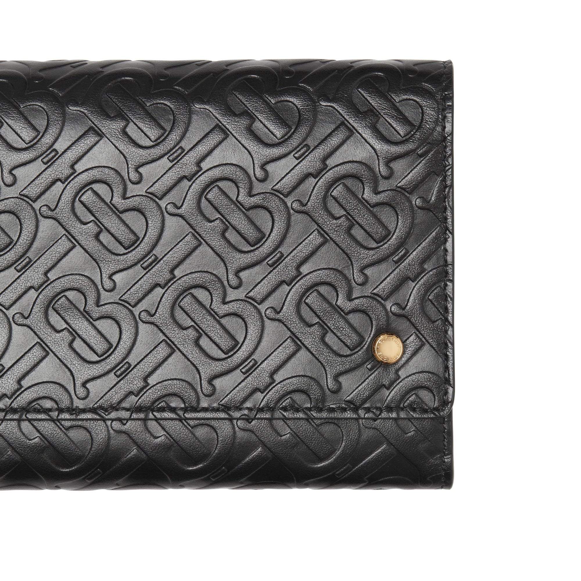 Portefeuille en cuir Monogram et sangle amovible - Black