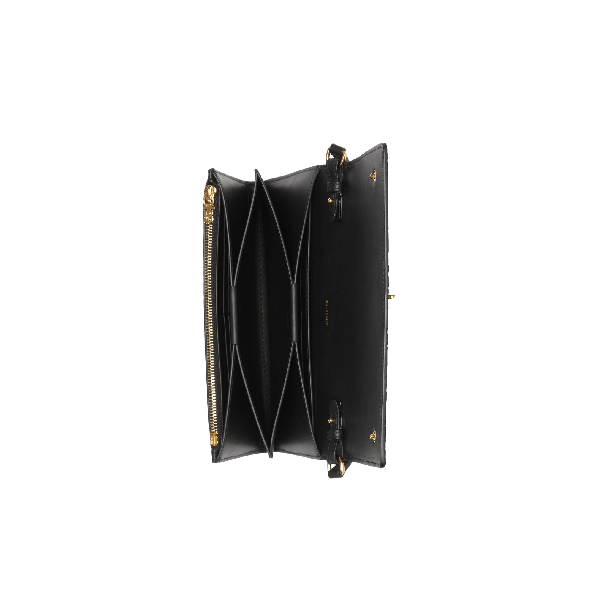 Portefeuille en cuir Monogram et sangle amovible - Black
